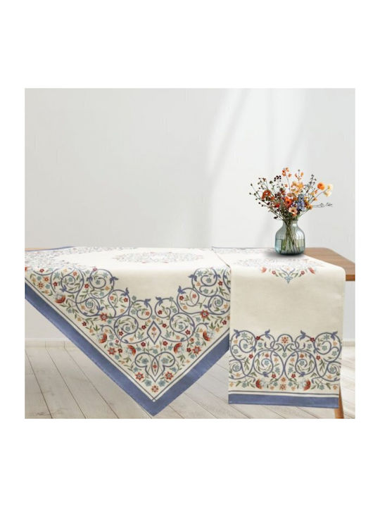 Dimeco Runner Silvia Ecru Blue 35x100cm