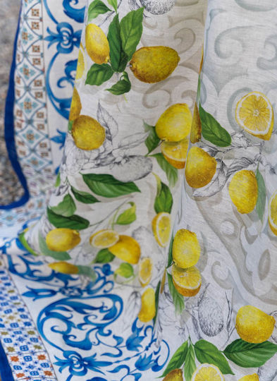 Tessitura Toscana Telerie Linen Runner Yellow 170x45cm