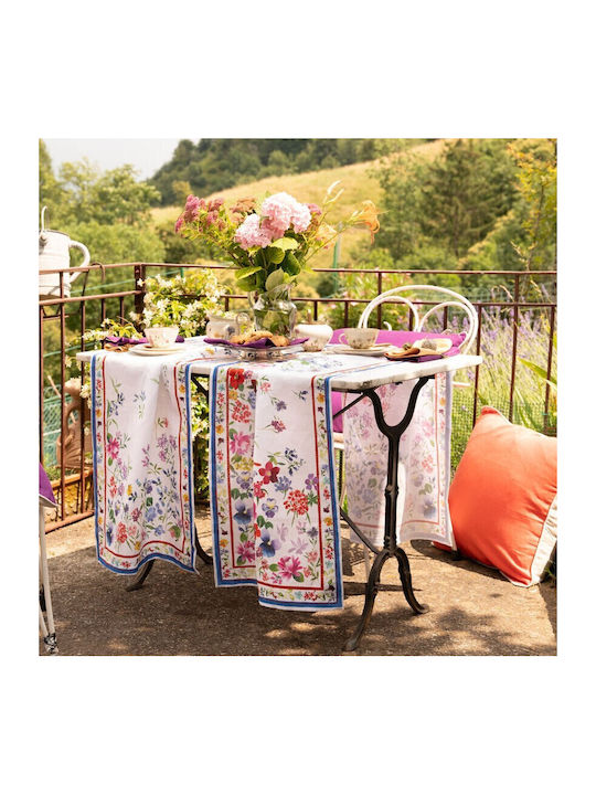 Tessitura Toscana Telerie Linen Table Runner Pink