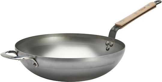 De Buyer Mineral B 32cm Wok Aluminiu cu Strat de Piatră