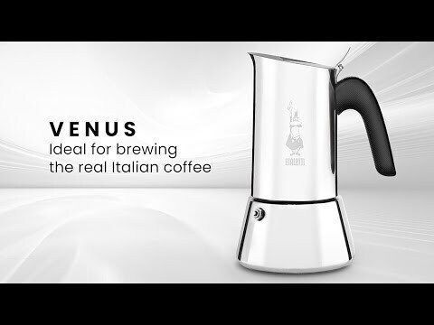 Bialetti New Venus Induction Stovetop Espresso Pot 10 Cups Silver