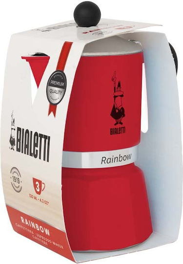 Bialetti Rainbow Espressokocher für den Herd 6 Tassen Rote