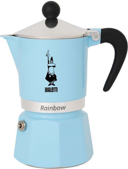 Bialetti Rainbow Μπρίκι Espresso 6cups Μπλε