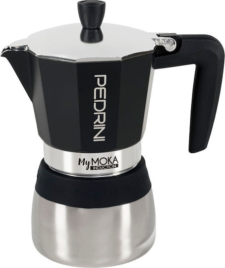Pedrini MyMoka Induction Μπρίκι Espresso 6cups Inox Blu Notte