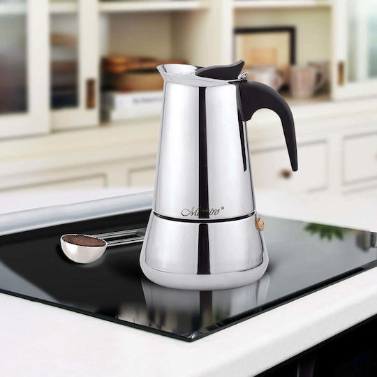Maestro Μπρίκι Espresso 6cups Inox Μαύρο