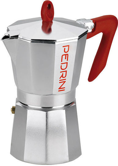 Pedrini Kaffettiera Μπρίκι Espresso 6cups Ασημί