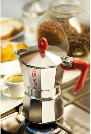 Pedrini Kaffettiera Μπρίκι Espresso 6cups Ασημί