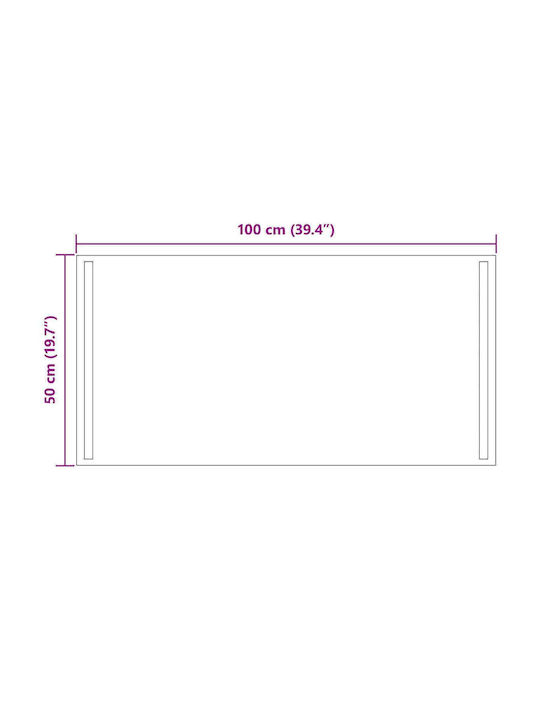 vidaXL Bathroom Mirror Led 100x50cm Transparent