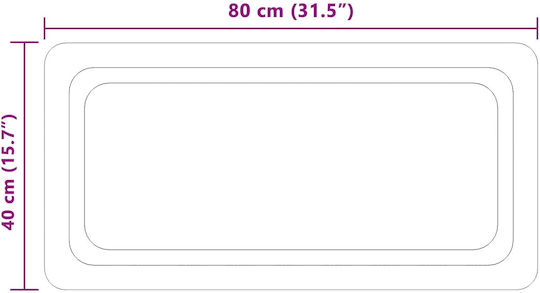 vidaXL Καθρέπτης Μπάνιου Led 80x40cm Διάφανος