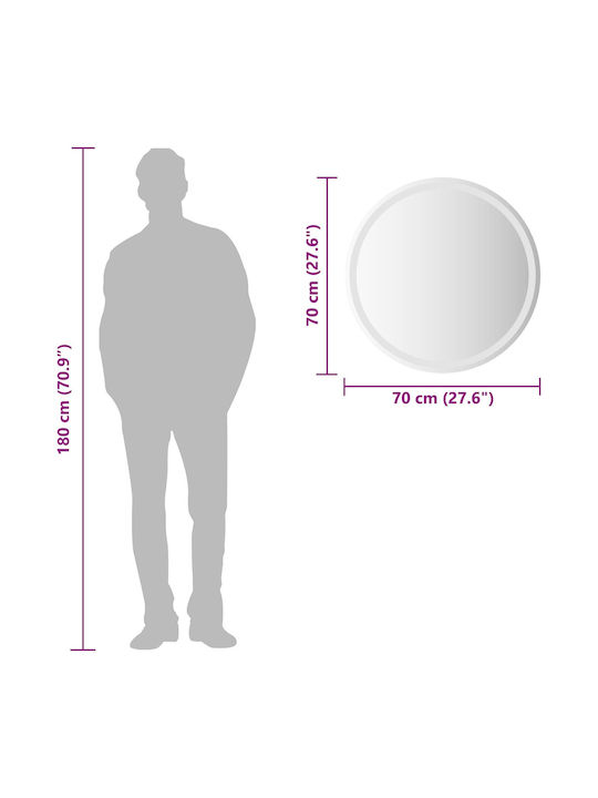 vidaXL Badezimmerspiegel Led Berührung 70x70cm Transparent