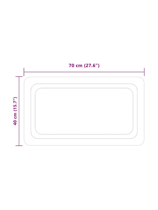 vidaXL Καθρέπτης Μπάνιου Led 70x40cm Διάφανος