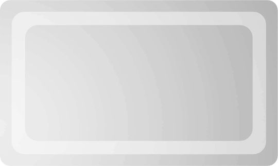 vidaXL Огледало за баня LED 50x30cm Прозрачен