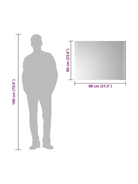 vidaXL Badezimmerspiegel Led 80x60cm Transparent
