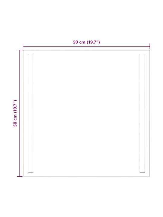 vidaXL Oglindă de baie Led 50x50cm Transparentă