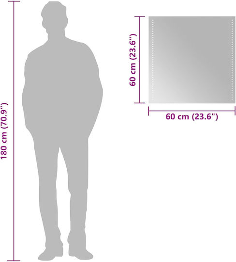 vidaXL Bathroom Mirror Led 60x60cm Transparent
