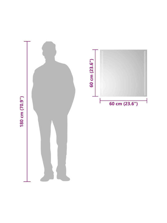 vidaXL Bathroom Mirror Led 60x60cm Transparent