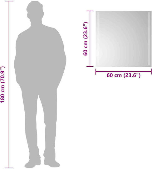 vidaXL Badezimmerspiegel Led 60x60cm Transparent