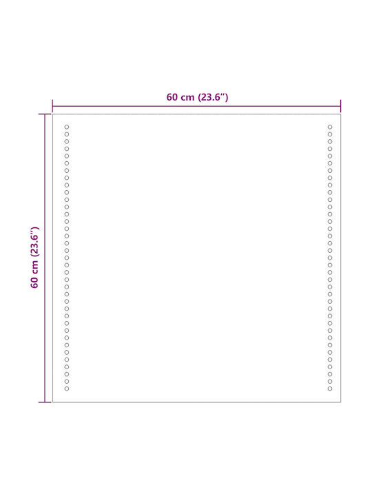 vidaXL Καθρέπτης Μπάνιου Led 60x60cm Διάφανος