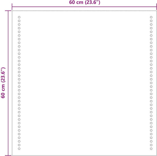 vidaXL Bathroom Mirror Led 60x60cm Transparent