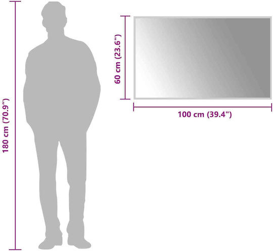 vidaXL Bathroom Mirror Led 100x60cm Transparent
