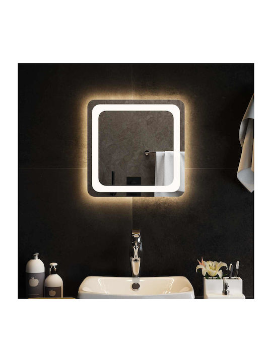 vidaXL Καθρέπτης Μπάνιου Led 40x40cm Διάφανος