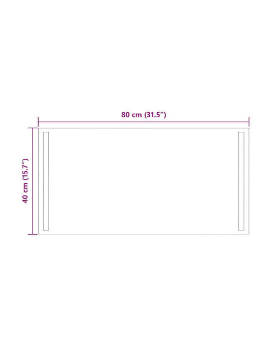 vidaXL Badezimmerspiegel Led 80x40cm Transparent