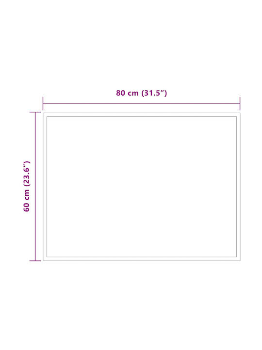 vidaXL Badezimmerspiegel Led 80x60cm Transparent