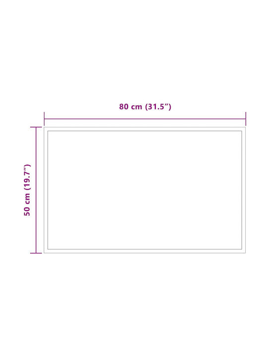 vidaXL Καθρέπτης Μπάνιου Led 80x50cm Διάφανος