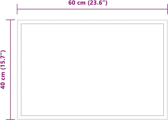 vidaXL Καθρέπτης Μπάνιου Led 60x40cm Διάφανος