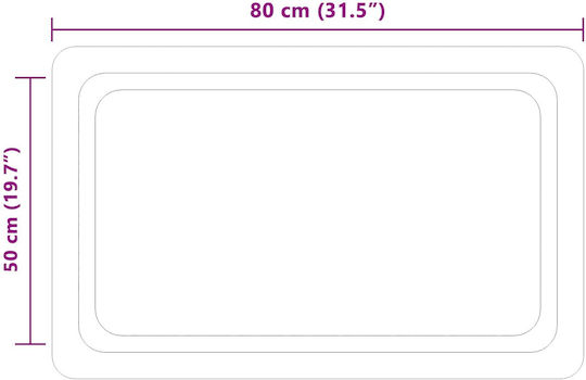 vidaXL vidaXL Bathroom Mirror Led 80x50cm Transparent