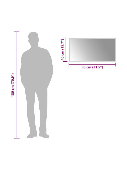 vidaXL Καθρέπτης Μπάνιου Led 80x40cm Διάφανος