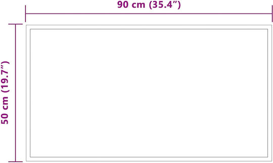vidaXL Огледало за баня LED 90x50cm Прозрачен