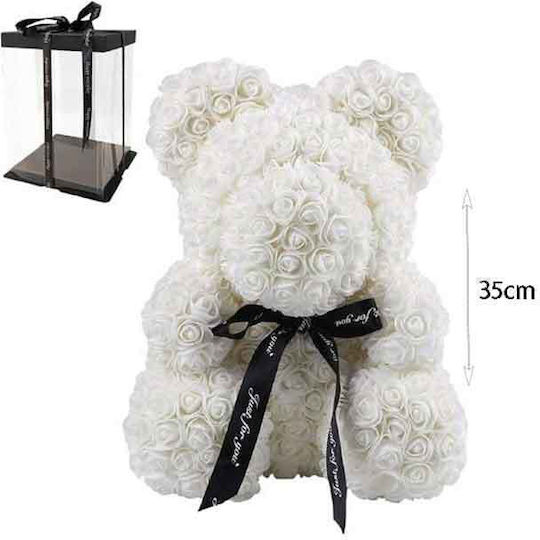 Αρκουδάκι Τεχνητά Τριαντάφυλλα Κόκκινο 35cm Teddy Bear Made Artificial Roses Red 35cm 0316002