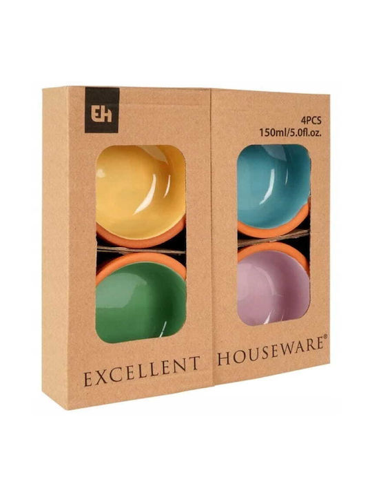 Excellent Houseware Serving Bowl Round Ceramic with Diameter 10.4cm 4pcs