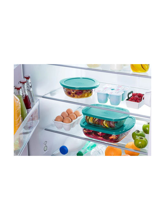 Pyrex Microwave Glass Lunch Box Cook & Store Green 2300ml