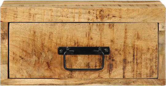 Κομοδίνα από Μασίφ Ξύλο Καφέ 2τμχ 40x30x19cm