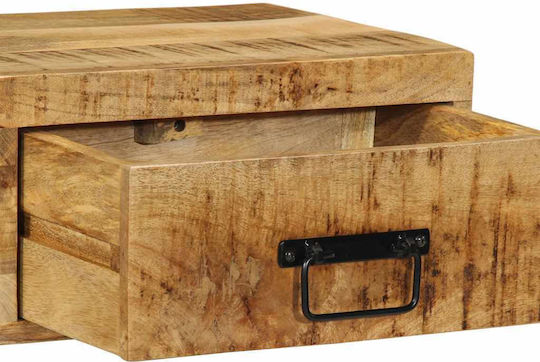 Κομοδίνα από Μασίφ Ξύλο Καφέ 2τμχ 40x30x19cm