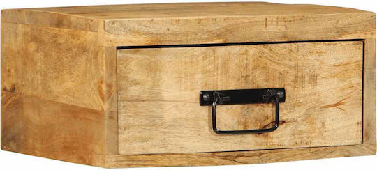 Κομοδίνα από Μασίφ Ξύλο Καφέ 2τμχ 40x30x19cm