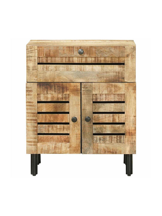 Bedside Table Made of Solid Wood Beige 50x33x60cm
