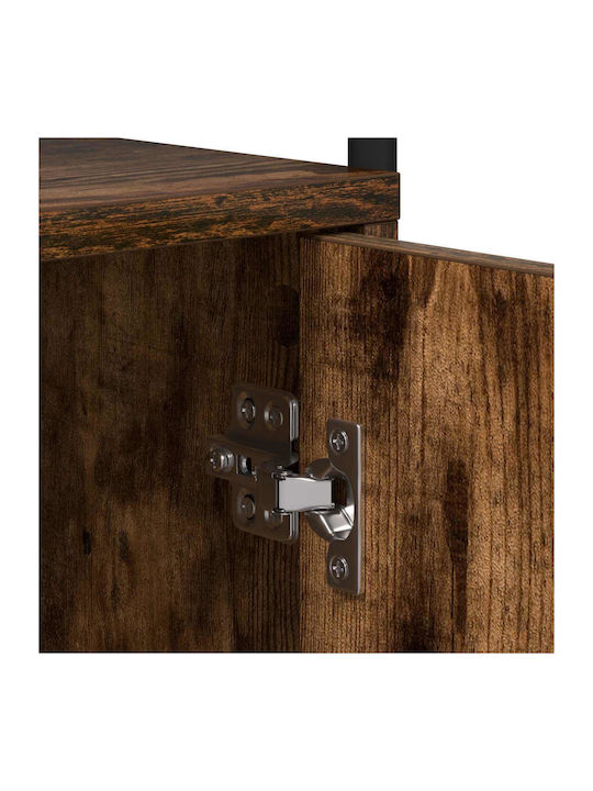 Wooden Bedside Table With Black Metal Legs 35x36.5x50cm