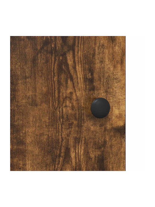 Wooden Bedside Table With Black Metal Legs 35x36.5x50cm