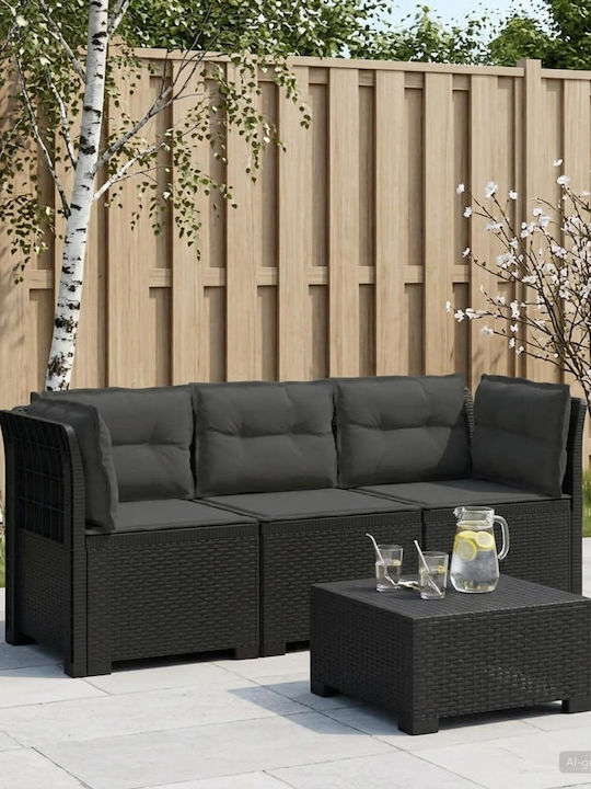 Three-Seater Outdoor Rattan Sofa With Cushions