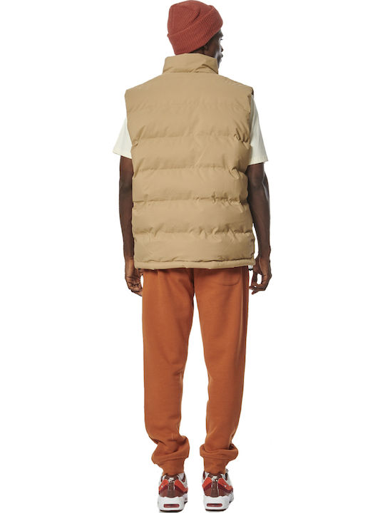 Sleeveless Jacket Puffer Brown