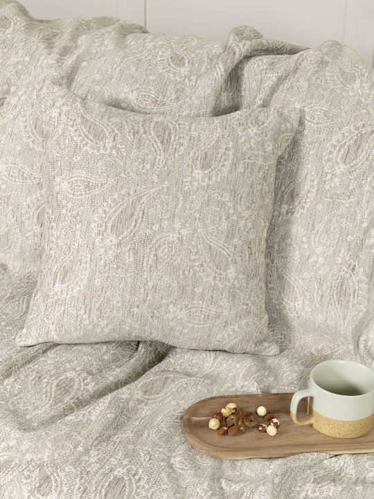 Nima Decorative Pillow Case Flow From 100% Cotton Beige 45x45cm