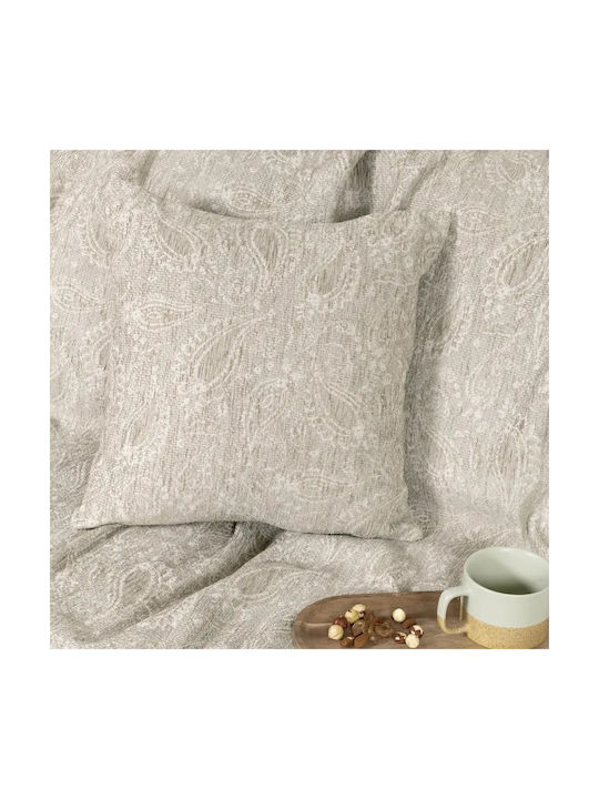 Nima Decorative Pillow Case Flow From 100% Cotton Beige 45x45cm