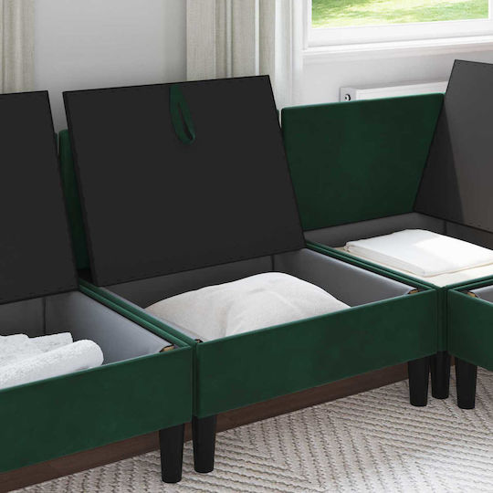 Velvet Armchair Dark Green 70x70x82cm