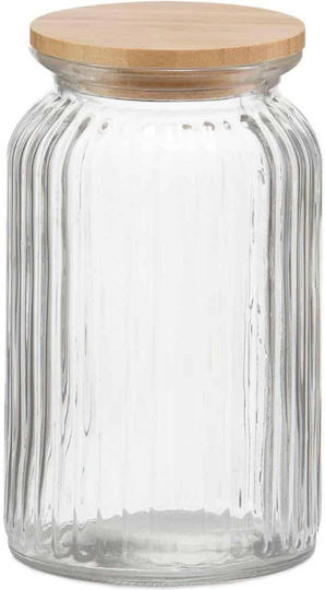 Andrea House Allgemeine Verwendung Glasvase mit Deckel Weiß 1200ml 1Stück