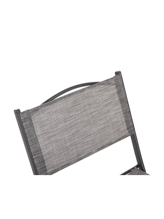 Outdoor Chair Metal Textilene Gray 45x51x81cm