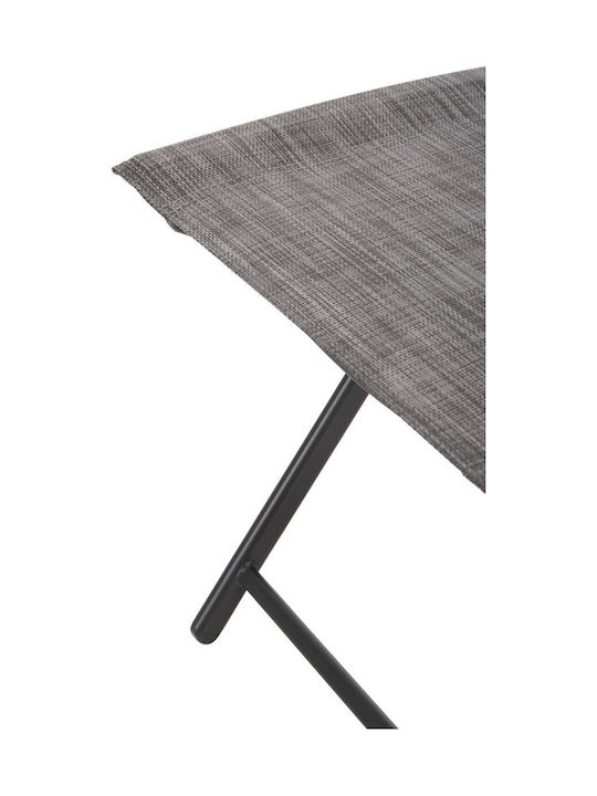 Outdoor Chair Metal Textilene Gray 45x51x81cm
