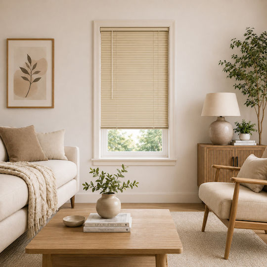 MRShome Jaluzea De Aluminiu Bej Lățime 120xÎnălțime 140cm